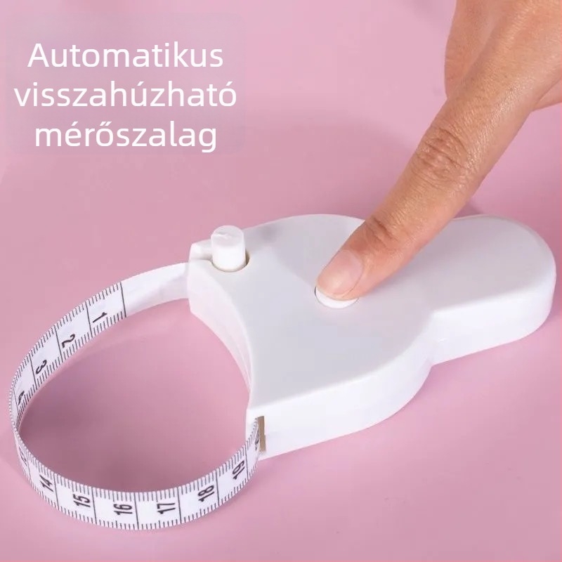 Y-alakú műanyag mérőszalag kézi fogantyúval, a mellkas–derék–csípő méréséhez, modell A, tétel 1069, csomagolás 400
