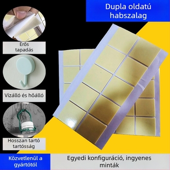 PE habból készült, dupla oldalú falikampó, szilikon ragasztó rendszerrel, magas viszkozitású, alkalmas a parfümös üveg aljára