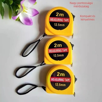 2 m-es acél mérőszalag, hordozható, kompakt fém vonalzó