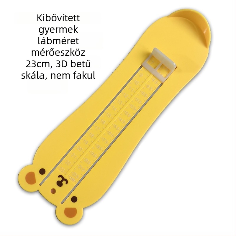 Medve mintájú gyerekek lábfejhossz-mérője (JT001) – műanyag, kínai stílus, exportkész