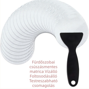 Átlátszó PE alapú csúszásmentes matricák fürdőszobákhoz és zuhanyzókhoz, erős öntapadó, nedves felületekre, különböző formák és csomagolások