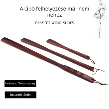 Fából készült cipőhúzó hosszú nyéllel, egyenes nyéllel, terhes nők és idős emberek számára, egész éves használat