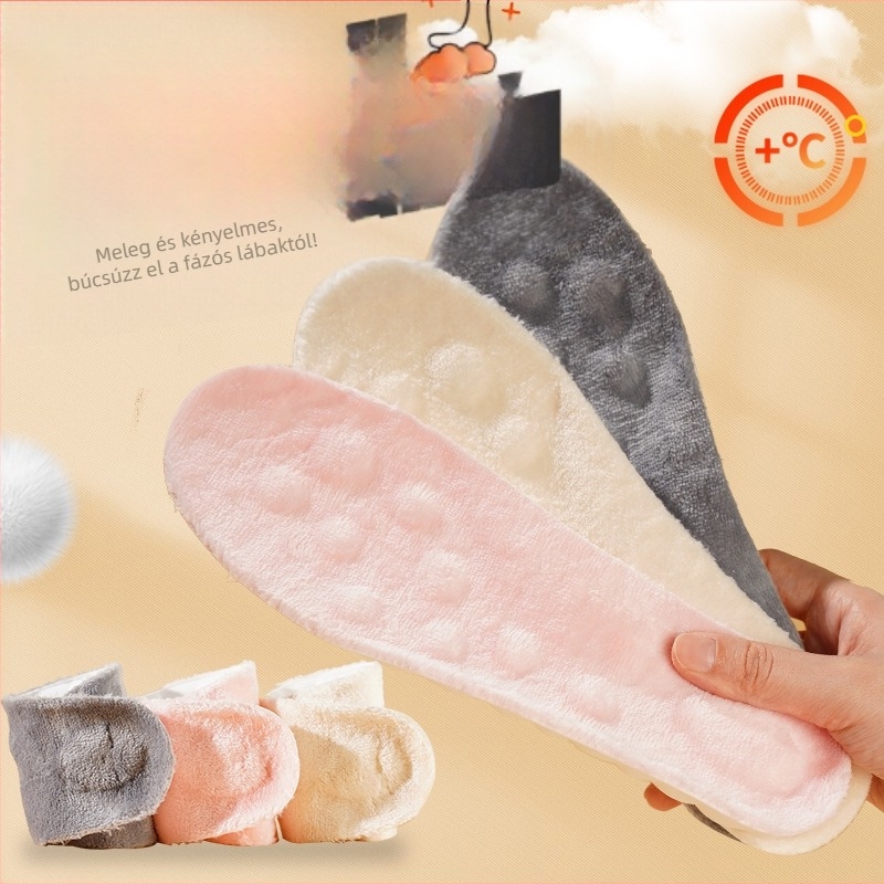 PU talptalp, modell 2219-fleece-lined, meleg, izzadság-elnyelés és masszázs funkcióval, alkalmas edzőcipőkhöz, bakancsokhoz, hétköznapi és munka cipőkhöz, téli szezon