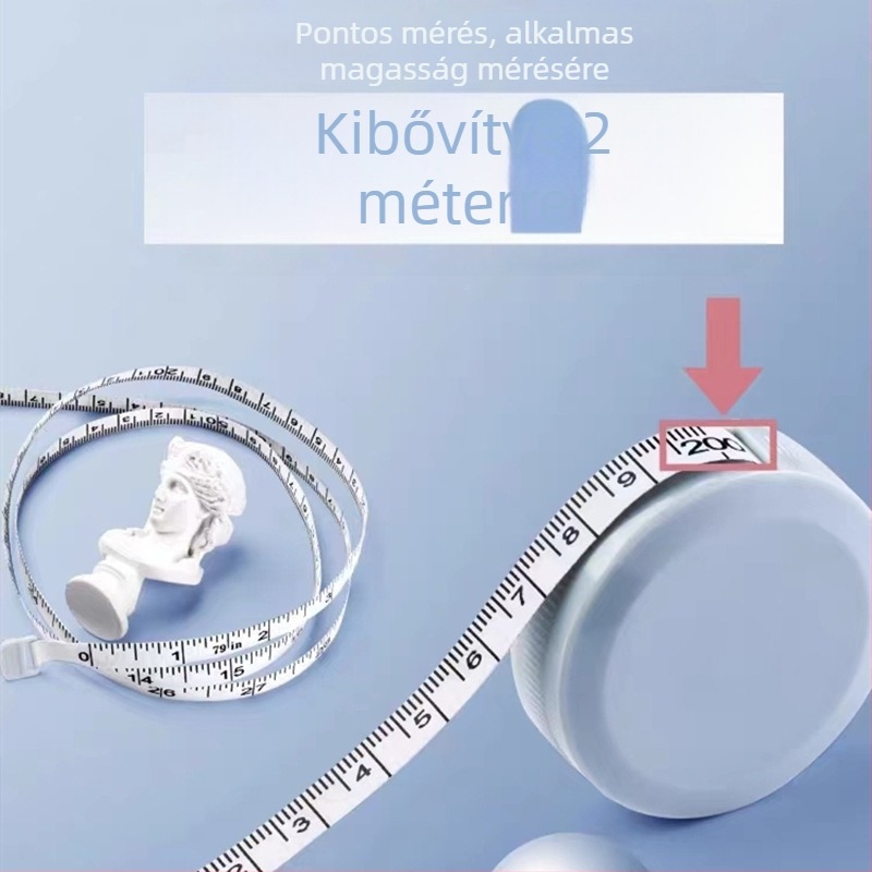 Műanyag testmérő szalag magasság és derékkörfogat mérésére – centiméter és hüvelyk egységek – modell hgt225588