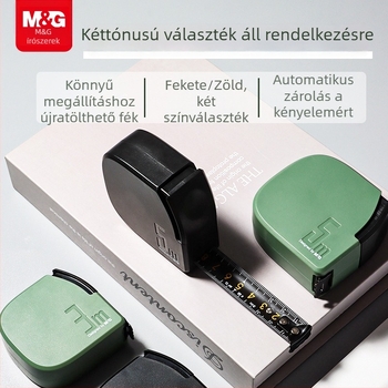 Acél szalagmérő automata zárással, kézvédő a vágások ellen, vastag, tartós design tokban