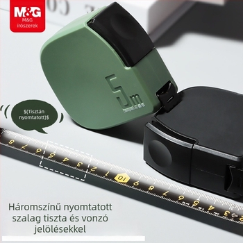 Acél szalagmérő automata zárással, kézvédő a vágások ellen, vastag, tartós design tokban