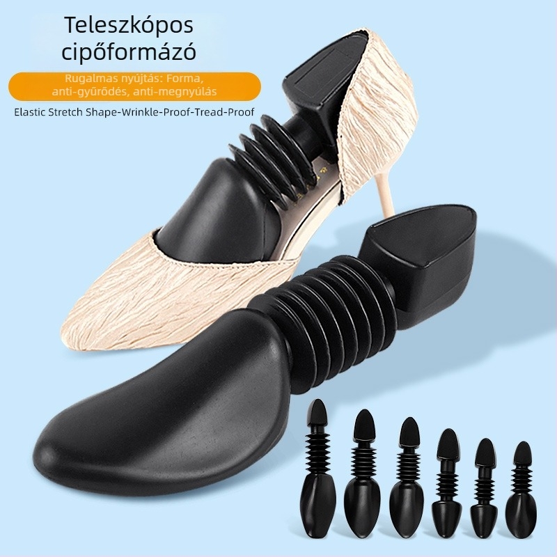 Teleszkópos műanyag cipőfeszítők – állítható talpkialakítás, anti-gyűrődés, formázók