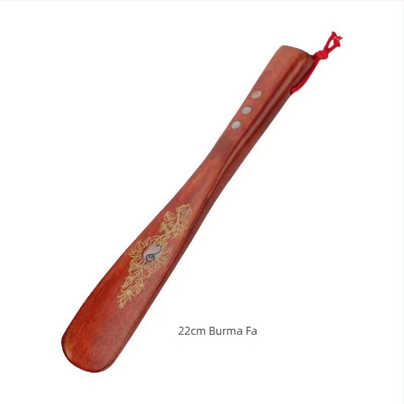 Cipőkanál Ebonyfa hosszú nyéllel, kagylóbevonattal; Termékkód Xh63t7ws; Típus: Shoehorn; Ajánlott tavaszra és őszre.