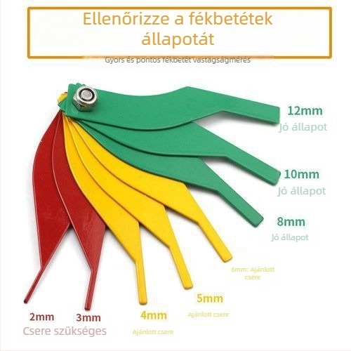 Fékbetét vastagságmérő – Rozsdamentes acélból készült mérőeszköz és kopásérzékelő autókhoz
