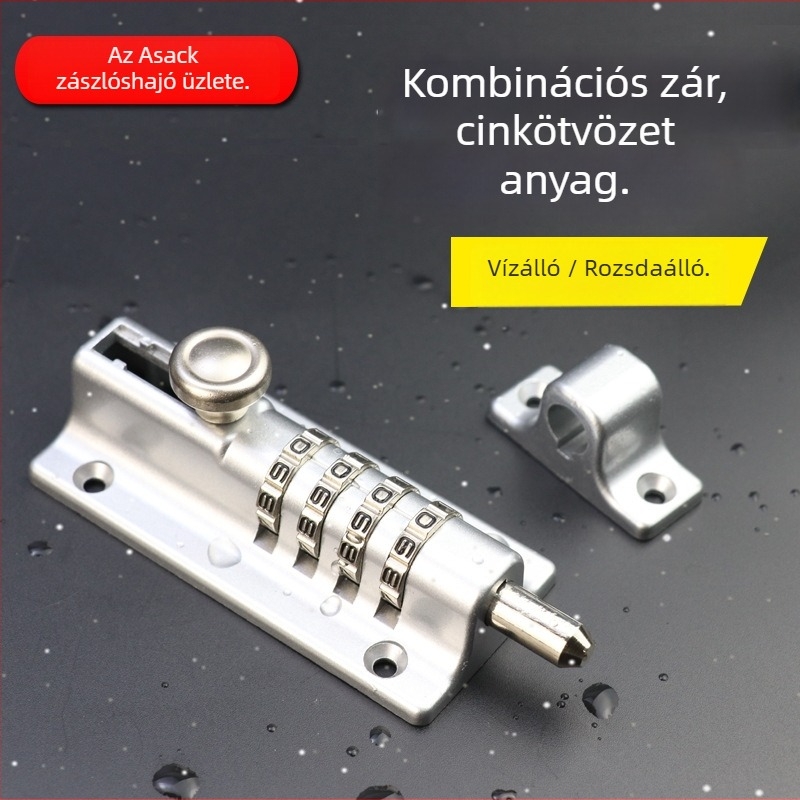 HD09 Jelszós zár külső fa ajtókhoz, rozsdamentes acél és cinkötvözet, JINHAO