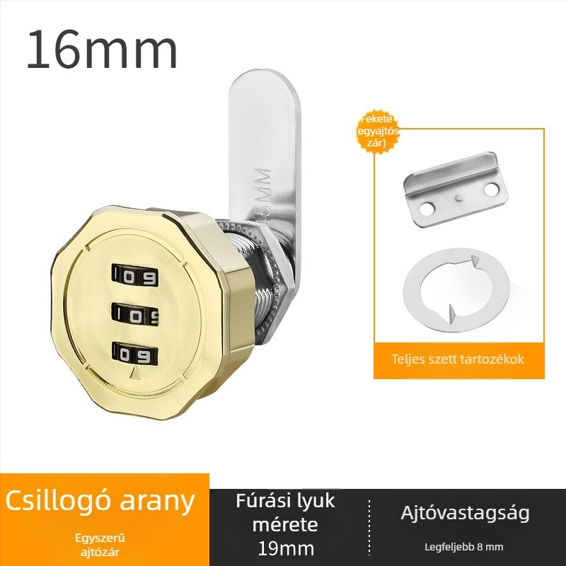 Fiók- és szekrényzár dupla ajtós szekrényekhez – cink ötvözet, modell Toggle Lock, márka Le Tai's Home, modern és egyszerű stílus