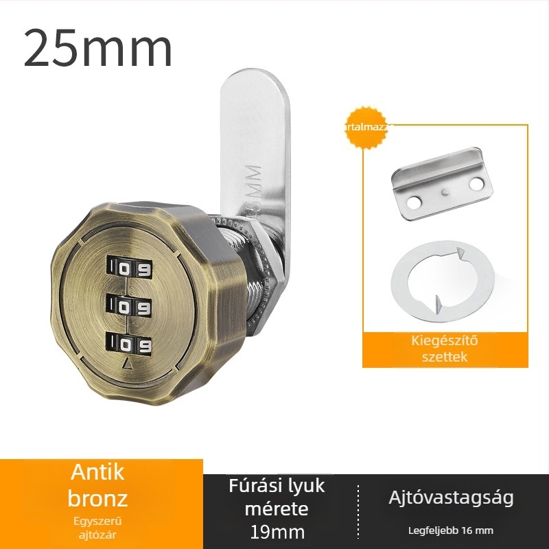 Fiók- és szekrényzár dupla ajtós szekrényekhez – cink ötvözet, modell Toggle Lock, márka Le Tai's Home, modern és egyszerű stílus