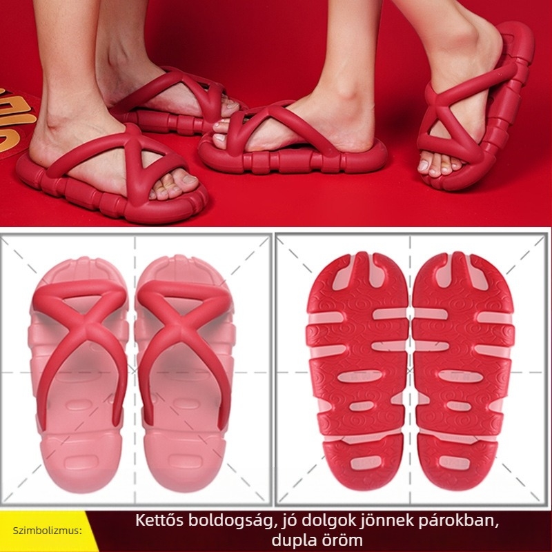 Unisex EVA papucsok pároknak, légáteresztő textil felső, injekciózott talp, vastagság 1.5–3.5 cm, otthoni lábbeli