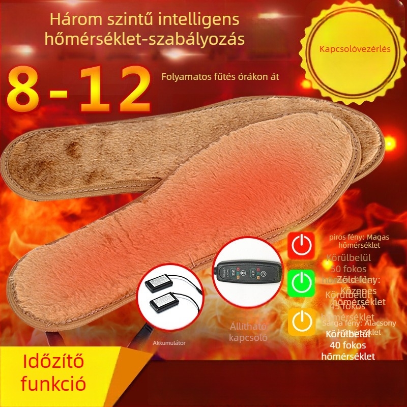 Elektronikus fűtésű talpbetét, USB-tápellátás, felső anyag: szuper puha velúr, papucs/házicipő, uniszex