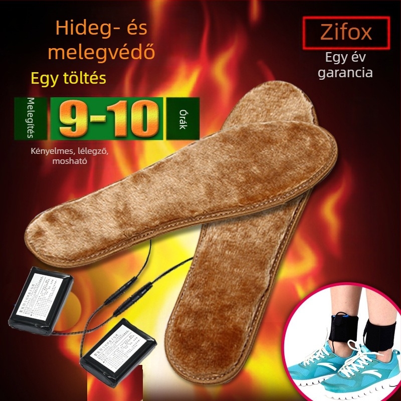 Elektronikus fűtésű talpbetét, USB-tápellátás, felső anyag: szuper puha velúr, papucs/házicipő, uniszex