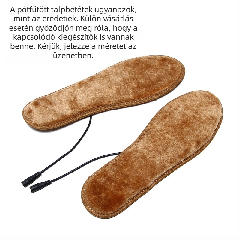 Elektronikus fűtésű talpbetét, USB-tápellátás, felső anyag: szuper puha velúr, papucs/házicipő, uniszex