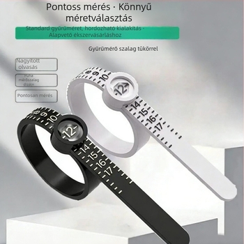 Pengyi JZCLD Ujjgyűrű méretét mérő szalag nagyító tükrökkel ékszerek mérésére, modell JZCLD