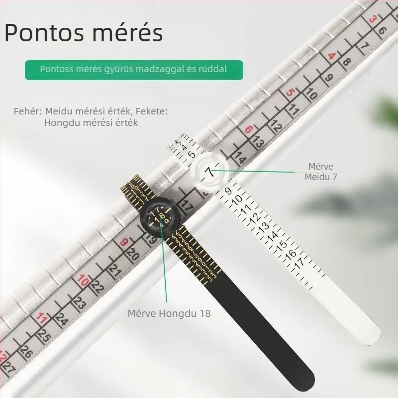 Pengyi JZCLD Ujjgyűrű méretét mérő szalag nagyító tükrökkel ékszerek mérésére, modell JZCLD