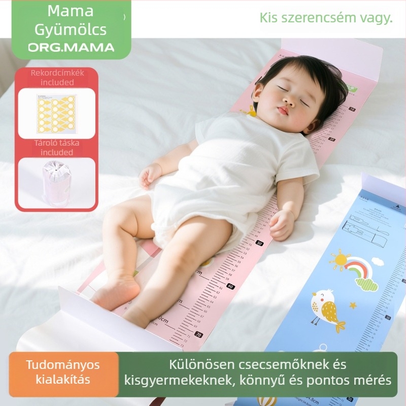 Baba magasságmérő készülék mozgatható derékszögű vonalzóval, modell 1063, PVC kivitel, márka org.mama/mother fruit