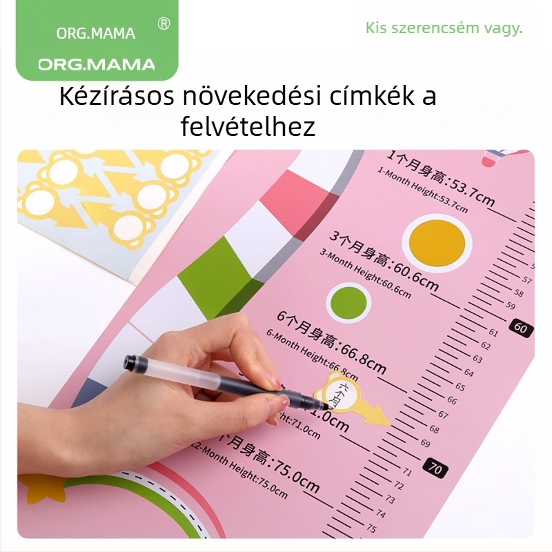 Baba magasságmérő készülék mozgatható derékszögű vonalzóval, modell 1063, PVC kivitel, márka org.mama/mother fruit