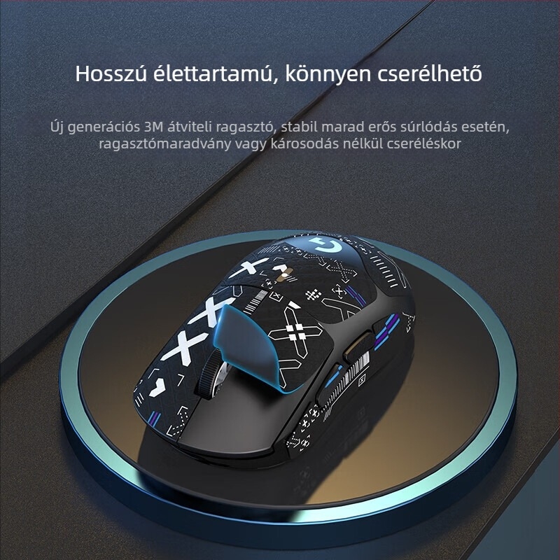 GPW1/2 generációs gaming egér matrica – csúszásmentes, izzadságálló, kényelmes érintés, 3M eltávolítható ragasztó