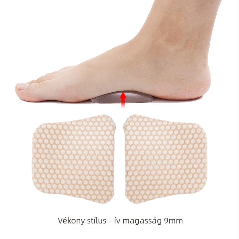 GEL lábboltozat párna lapos lábhoz — ortopéd talpbetét, önzáró, méhsejt-masszázs, ütéscsillapítás, modell HXD-059