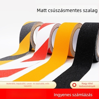 PVC csúszásmentes szalag lépcső- és padlójelöléshez, 0,8 mm vastagság, 5 m hossz, akril ragasztó, kopásálló