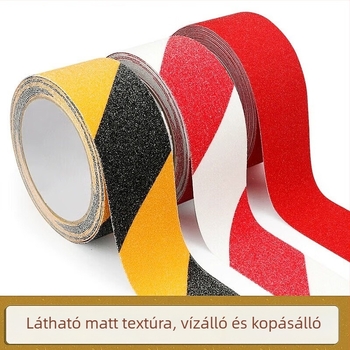 PVC csúszásmentes szalag lépcső- és padlójelöléshez, 0,8 mm vastagság, 5 m hossz, akril ragasztó, kopásálló