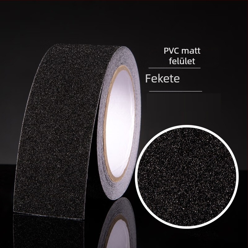 PVC csúszásmentes szalag lépcső- és padlójelöléshez, 0,8 mm vastagság, 5 m hossz, akril ragasztó, kopásálló