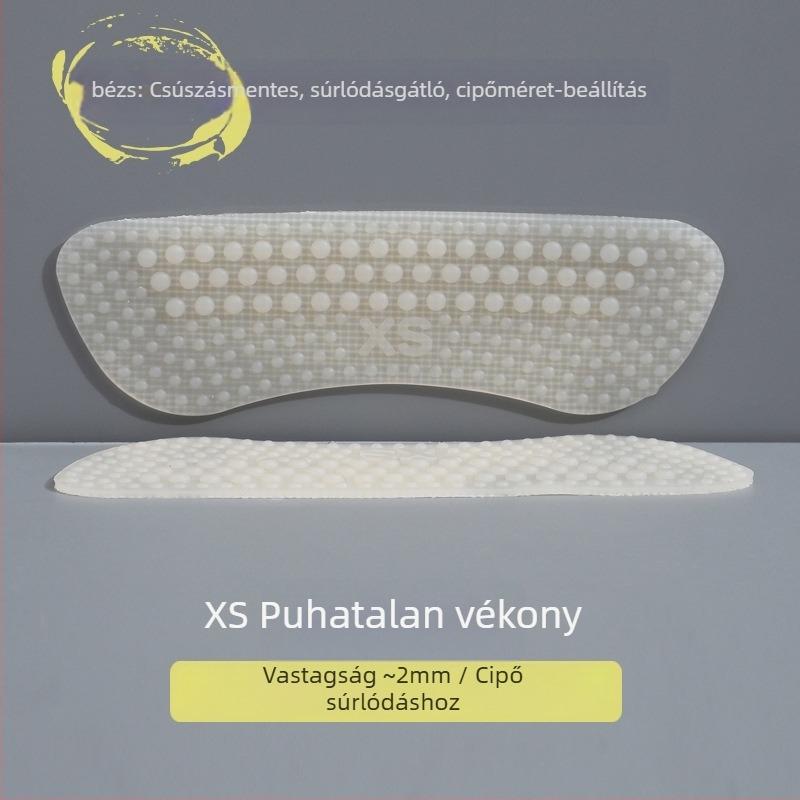 4D szilikon sarokragasztó – csúszásmentes talp masszázs szemcsékkel, modell HGT10, félméretű alátét magas sarkú cipőkhöz