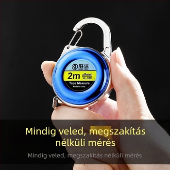 Shengda Mini zsebes mérőszalag kulcstartóval – Anyag: ABS + 50# szénacél, Elektroplatált változatok, Testreszabás elérhető, Különféle felhasználási területek, Csomagolás 60/50/100 db