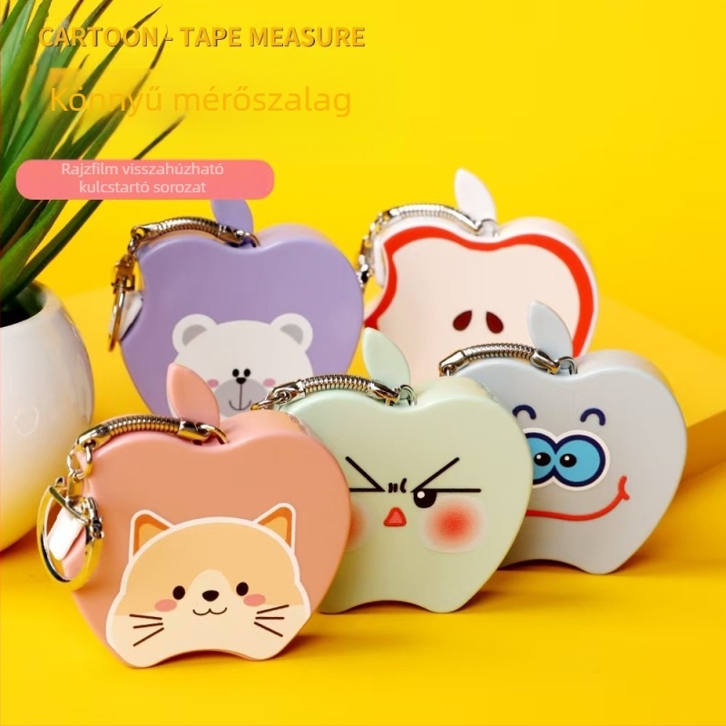 Mini rugalmas mérőszalag — többcélú derék, magasság és 3D mérés, műanyag, 2 m tartomány (Apple Tape Measure)