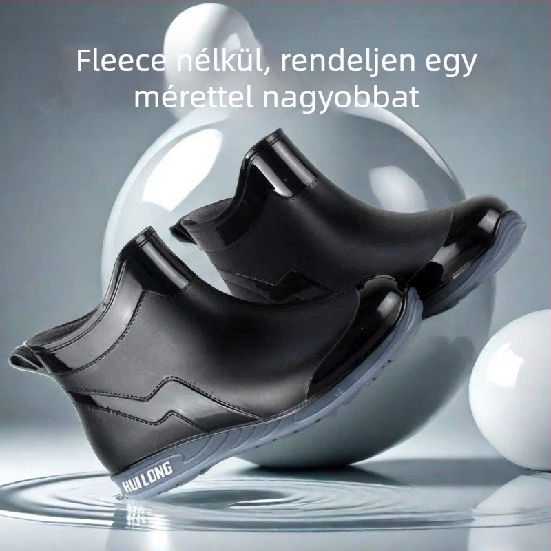 Női esőcipő PVC felsőrész, alacsony csizma, őszi–téli