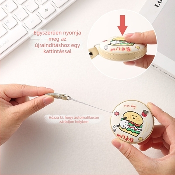 Mini tekercs mérőszalag rajzfilm motívummal – kiváló pontosságú, 1,5 m, műanyag, modell C001, testreszabás elérhető