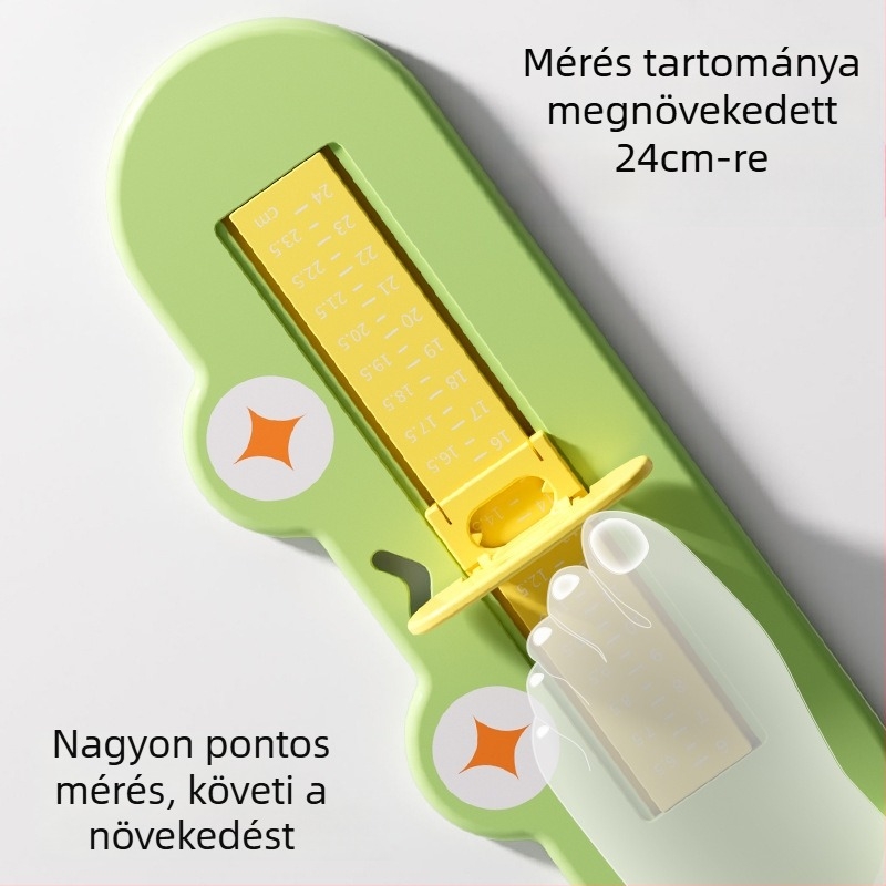 Gyermek láb hossz mérő – Pontos otthoni eszköz 0–10 év közötti gyerekeknek (ABS műanyag; egyedi csomagolás; Shield Dad; Cartoon Paradise)