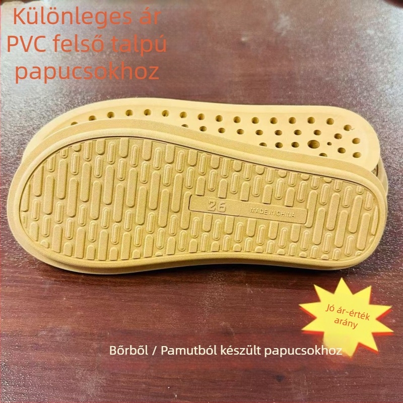 Beltéri papucs PVC talppal, őszi-téli dizájn, modell 028, mindennapi kényelmes papucs