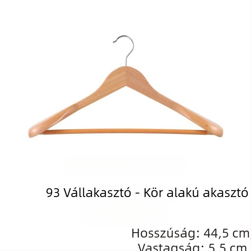 Lótuszfából készült ruhavállfa — kézzel készített, varrat nélküli kialakítás, vastított, csúszásmentes vállak, testreszabható