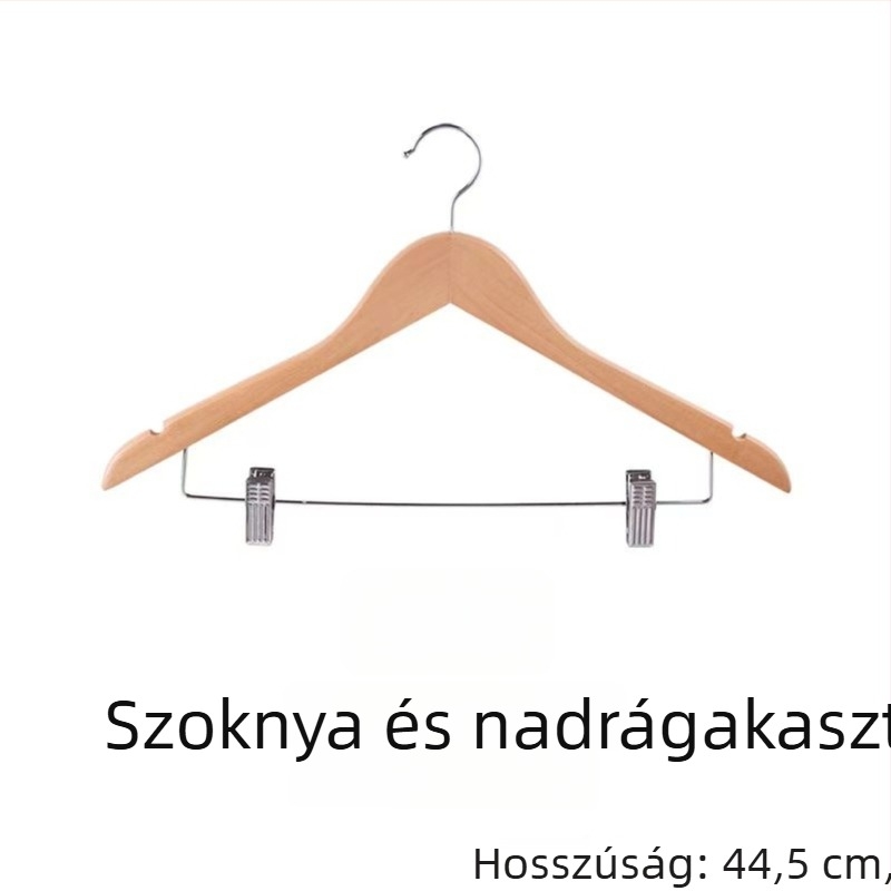 Lótuszfából készült ruhavállfa — kézzel készített, varrat nélküli kialakítás, vastított, csúszásmentes vállak, testreszabható