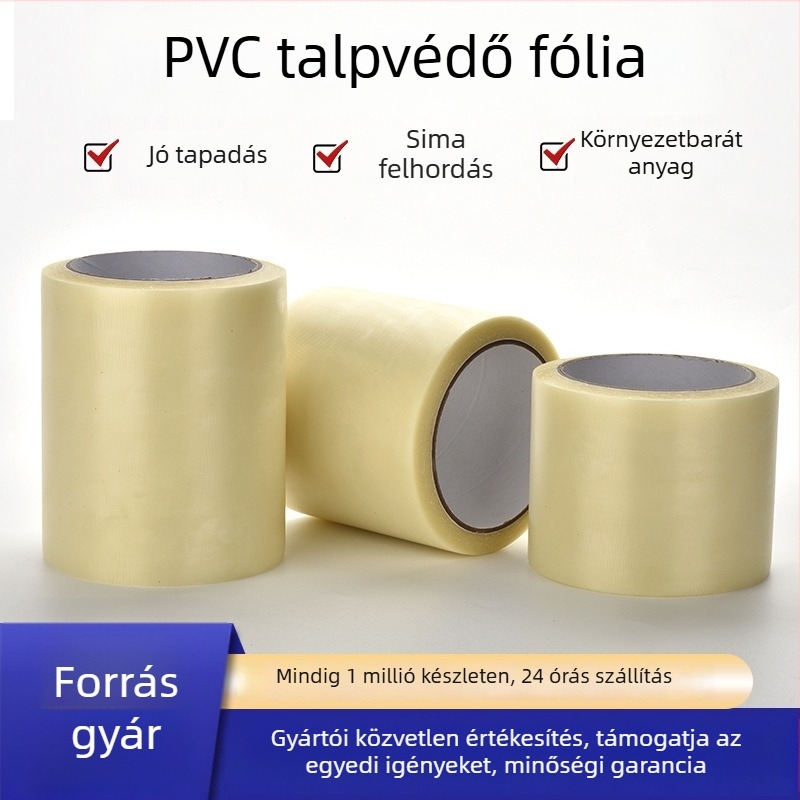 PVC cipőtalp védőfilm, magas viszkozitás, 0,1 mm vastagság, por- és piszok elleni védelem, csúszásmentes, maradványmentes