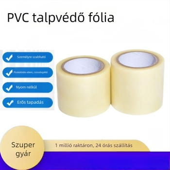 PVC védőfilm cipőtalpak és hangfalak felületeire; vastagság 0.1 mm; magas viszkozitás; magas átlátszóság; gumis alapú ragasztó; testreszabható