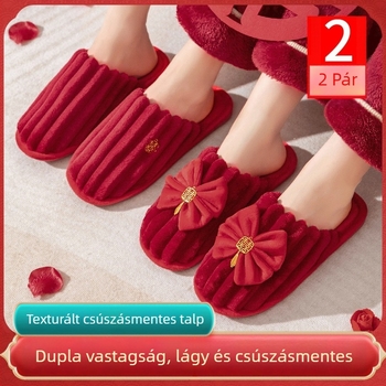 Esküvői papucs, velúr felsőrész, kerek orr, plüss bélés, PVC talp, Taizhou, Zhejiang származás