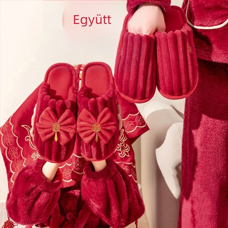 Esküvői papucs, velúr felsőrész, kerek orr, plüss bélés, PVC talp, Taizhou, Zhejiang származás