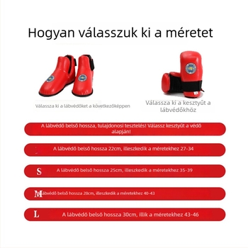 ITF Taekwondo kesztyű és lábvédő készlet versenyfelkészítéshez – poliészter szálas védőelemek (tenyér, csukló, könyök, boka)