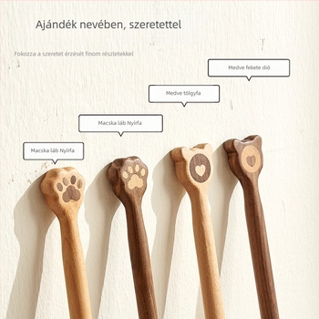 Solid Wood Cat-Claw Shoehorn with Long Handle - Magnetic Shoe Puller for Pregnant Women and Children