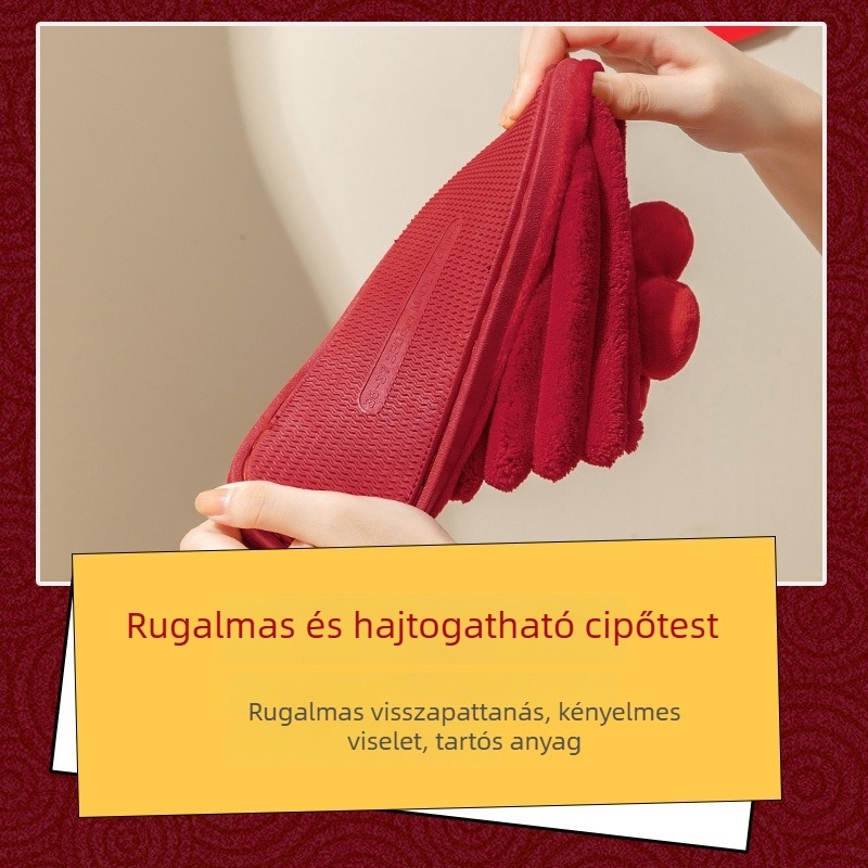 Fly-Toe otthoni papucs – velúr felsőrész, PVC talp, meleg téli és őszi szezonra, párnak, etnikus Baotou stílus