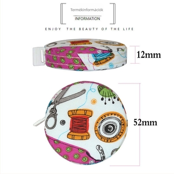 Színes textil mérőszalag varráshoz, automata kompakt mérő hüvelykben és centiméterben