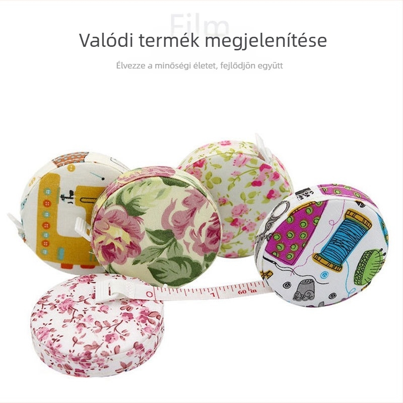 Színes textil mérőszalag varráshoz, automata kompakt mérő hüvelykben és centiméterben