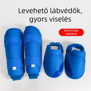 Karate és Taekwondo lábvédők: védelem a lábszárhoz, térdhez és bokához, PU anyag, univerzális használat, harcművészeti védőfelszerelés