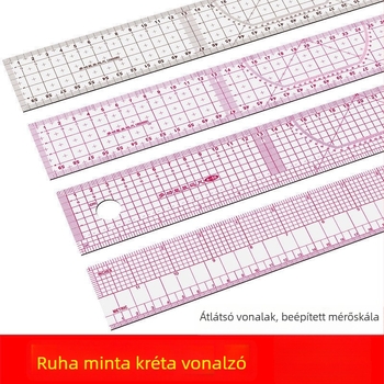 Többfunkciós szabásmintázó és ruházati tervezési vonalzó, hajlékony, beépített skálával