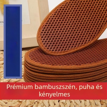 Len- és bambuszszén talpbetét – lélegző, nedvszívó, szagtalanító; kötött kenderrost; megfelelő sneakershez, mindennapi cipőkhöz és munkacipőkhöz (férfiak és nők) – minden évszak